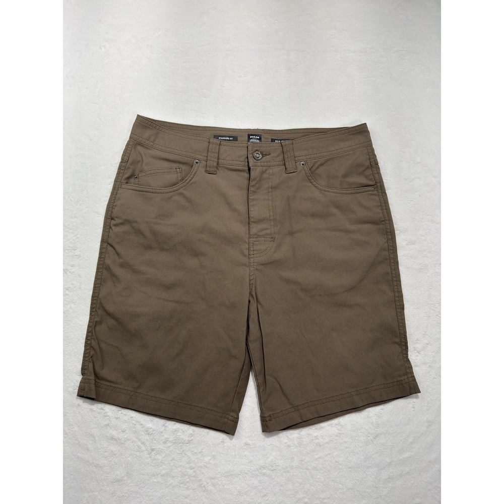 PrAna Shorts Mens 33 Brown 9 Inch Inseam Chino Flat Front 5 Pocket Casual